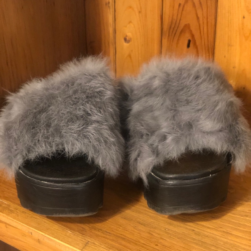 Fur Platform Sandals - Picture 2 of 3